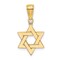 14K Yellow Gold Star of David Pendant Charm Jewelry 21mm x 12mm